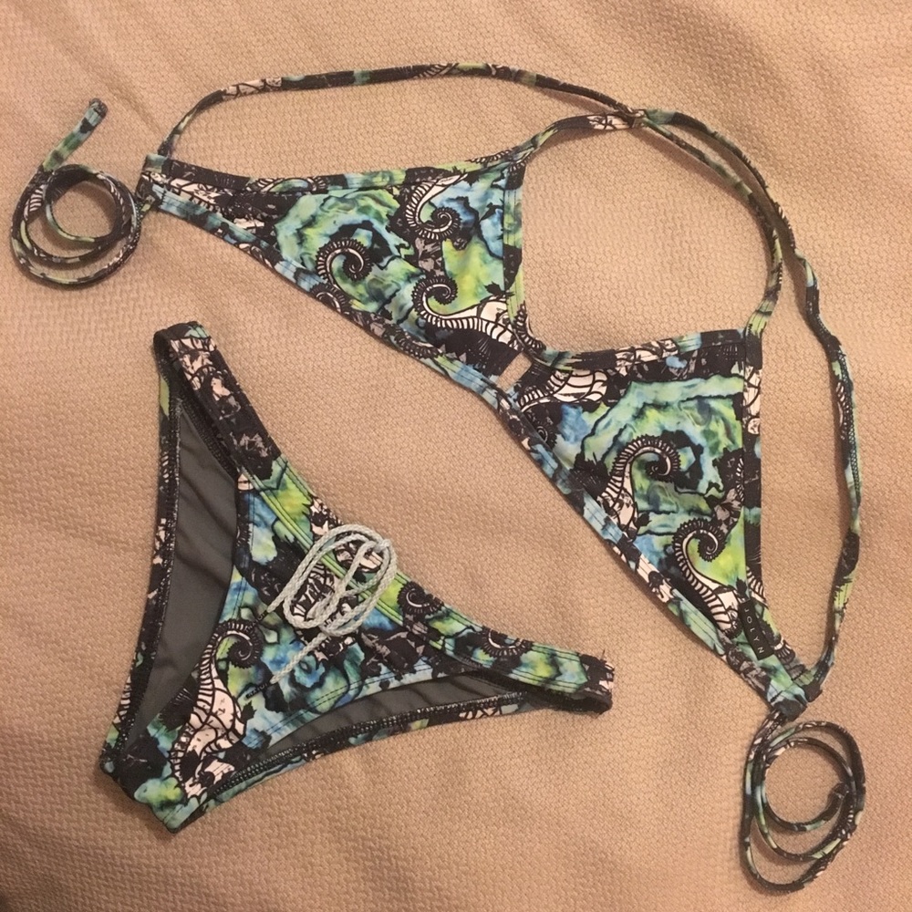 Jolyn Swim Set, Printed Vent Top & Bottom